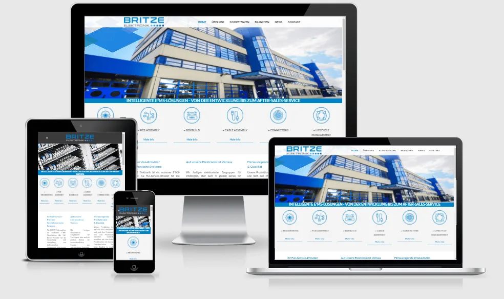 Responsive WordPress Website der BRITZE Elektronik und Gerätebau GmbH aus Berlin