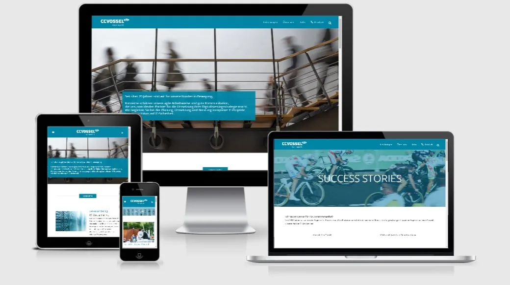 WordPress Website des Berliner IT-Sicherheitsdienstleisters CCVOSSEL GmbH auf mehreren Geräten