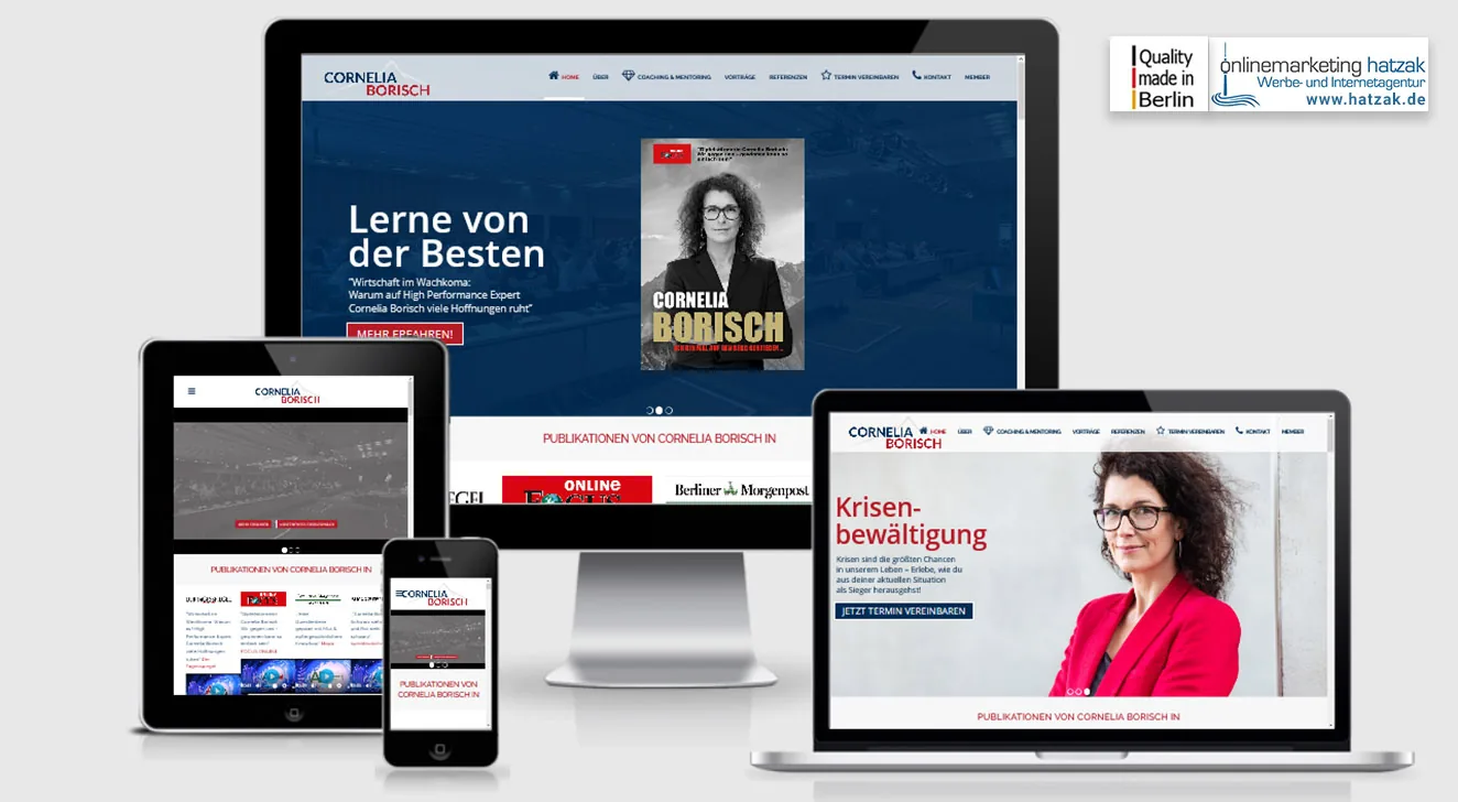 Cornelia Borisch Website WordPress Website der Speakerin und Coachin Cornelia Borisch, Startseite