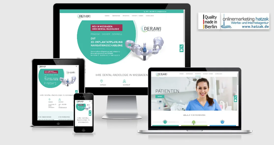 DERAWI Wiesbaden Website WordPress Website von DERAWI Dental-Radiologie in Wiesbaden, Startseite