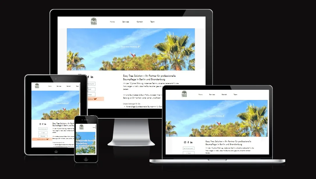 Wix-Website von Easy Tree Solution, Baumpflege in Berlin und Brandenburg