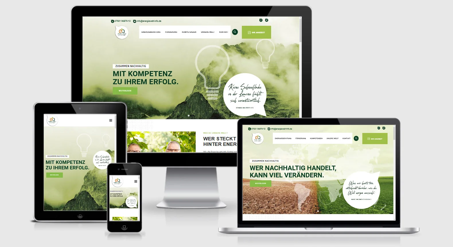 Energiewelt-info Website WordPress Website der Energiewelt-info GmbH für unabhängige Energieberatung aus Bad Mergentheim