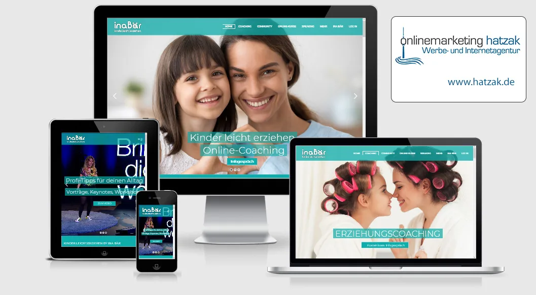 kinder-leicht-erziehen.de Startseite der WordPress Website kinder-leicht-erziehen.de von Coachin Ina Bär