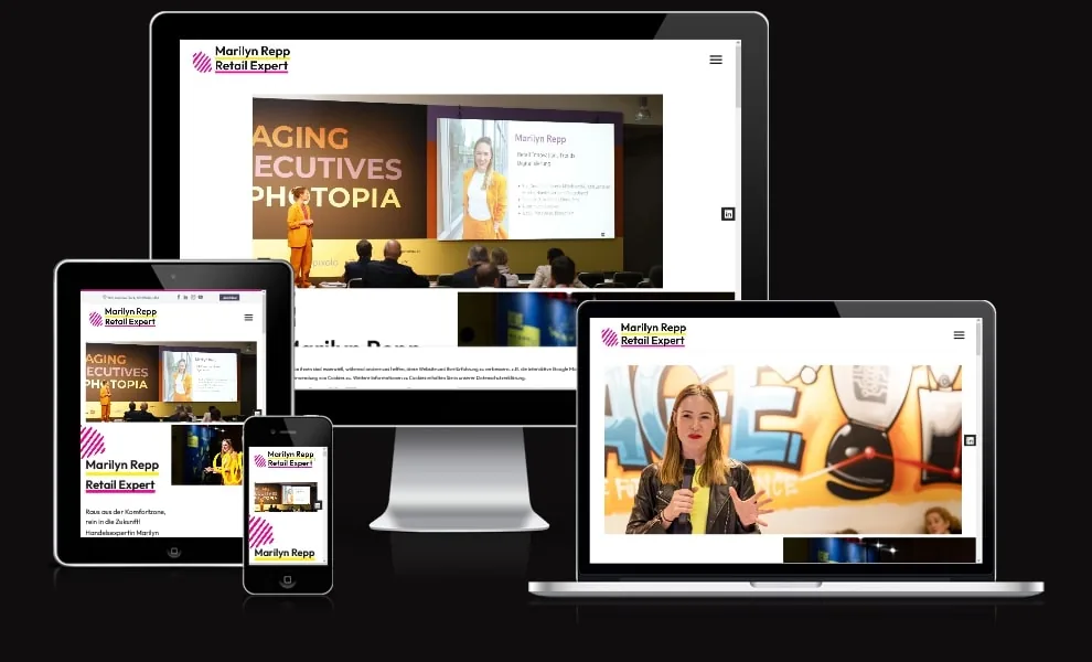 WordPress Website von Marilyn Repp, Retail Expert und Social Media Coach