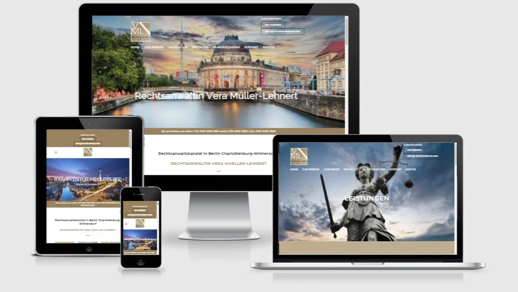 Kanzlei Müller-Lehnert Website WordPress Website der Rechtsanwaltskanzlei Vera Müller-Lehnert in Berlin-Charlottenburg