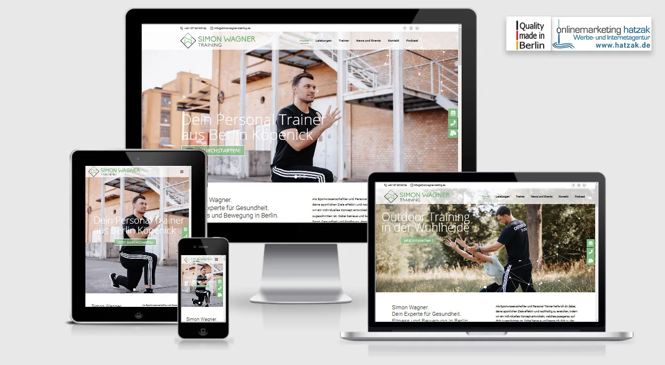 Simon Wagner Website WordPress Website von Personal Trainer Simon Wagner in Berlin, Startseite