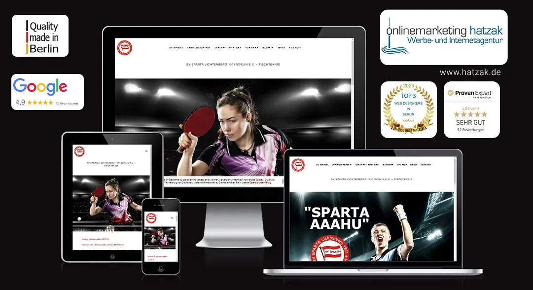 SV Sparta Tischtennis Website WordPress Vereinswebsite der Tischtennisabteilung des SV Sparta Lichtenberg 1911