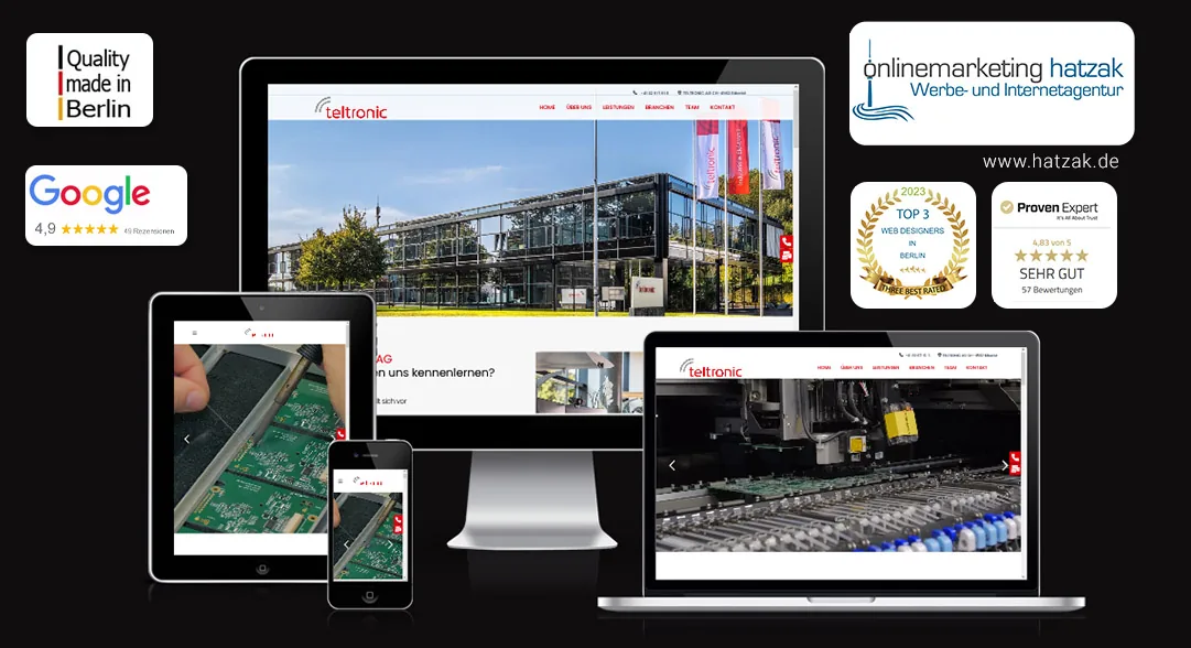 TELTRONIC AG Website WordPress Website der TELTRONIC AG für industrielle Elektronik auf mehreren Geräten