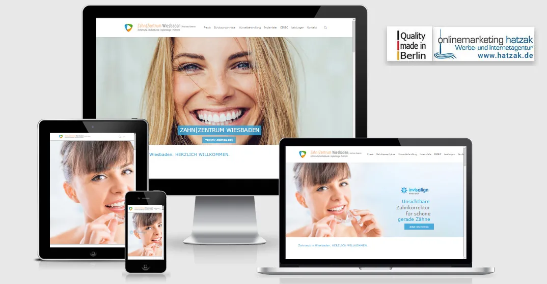 Zahnzentrum Wiesbaden SEO Website des Zahnzentrums Wiesbaden nach Suchmaschinenoptimierung und Performance-Optimierung